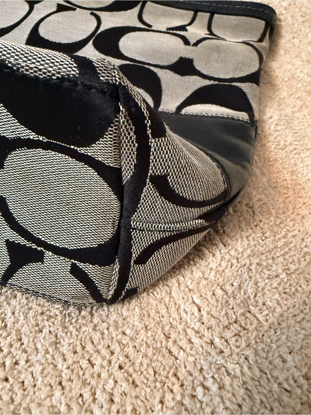 Coach  Black and Gray Signature Canvas Tote - Picture 2 of 10